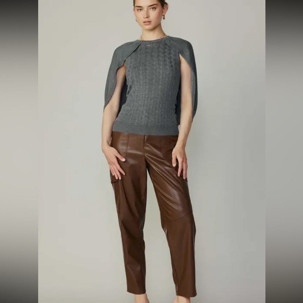 NWT Current Air Gray Knit Cape Sweater Top - 
 Anthropologie Style - Picture 2 of 5